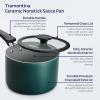image:imageTramontina Ceramic Non Stick 6Piece Nesting Sauce Pan Set with Lids  Stackable Nonstick Cookware Set Dishwasher and Oven Safe WhiteTeal Ceramic