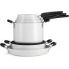 image:imageTramontina Ceramic Non Stick 6Piece Nesting Sauce Pan Set with Lids  Stackable Nonstick Cookware Set Dishwasher and Oven Safe WhiteWhite Ceramic