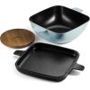 image:imageTramontina Cultura 2in1 Enameled Cast Iron Dutch Oven Pot with Reversible Lid Griddle and Trivet Oven Safe 65Quart MultiCooker Starlight BlueStarlight Blue