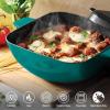 image:imageTramontina Cultura 2in1 Enameled Cast Iron Dutch Oven Pot with Reversible Lid Griddle and Trivet Oven Safe 65Quart MultiCooker Starlight BlueTeal Green