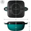 image:imageTramontina Cultura 2in1 Enameled Cast Iron Dutch Oven Pot with Reversible Lid Griddle and Trivet Oven Safe 65Quart MultiCooker Starlight BlueTeal Green