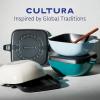 image:imageTramontina Cultura 2in1 Enameled Cast Iron Dutch Oven Pot with Reversible Lid Griddle and Trivet Oven Safe 65Quart MultiCooker Teal GreenStarlight Blue