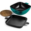 image:imageTramontina Cultura 2in1 Enameled Cast Iron Dutch Oven Pot with Reversible Lid Griddle and Trivet Oven Safe 65Quart MultiCooker Teal GreenTeal Green