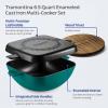 image:imageTramontina Cultura 2in1 Enameled Cast Iron Dutch Oven Pot with Reversible Lid Griddle and Trivet Oven Safe 65Quart MultiCooker Teal GreenTeal Green