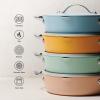 image:imageTramontina Fiora 425Quart Multipurpose Ceramic Non Stick Cooking Pan with Lid MintFrost Blue