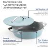 image:imageTramontina Fiora 425Quart Multipurpose Ceramic Non Stick Cooking Pan with Lid MintFrost Blue