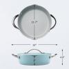 image:imageTramontina Fiora 425Quart Multipurpose Ceramic Non Stick Cooking Pan with Lid MintFrost Blue