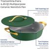 image:imageTramontina Fiora 425Quart Multipurpose Ceramic Non Stick Cooking Pan with Lid MintGreen