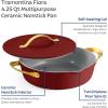 image:imageTramontina Fiora 425Quart Multipurpose Ceramic Non Stick Cooking Pan with Lid MintMerlot
