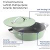 image:imageTramontina Fiora 425Quart Multipurpose Ceramic Non Stick Cooking Pan with Lid MintMint