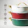 image:imageTramontina Fiora 425Quart Multipurpose Ceramic Non Stick Cooking Pan with Lid WhiteMerlot