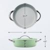 image:imageTramontina Fiora 425Quart Multipurpose Ceramic Non Stick Cooking Pan with Lid WhiteMint