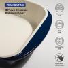 image:imageTramontina Mae 3Piece Ceramic Porcelain Baking Pans Set Non Stick Casserole Dishes for Oven Rectangular Bakeware for Lasagna Cakes and Loafs BlackCobalt