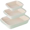 image:imageTramontina Mae 3Piece Ceramic Porcelain Baking Pans Set Non Stick Casserole Dishes for Oven Rectangular Bakeware for Lasagna Cakes and Loafs BlackMint