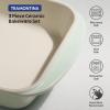 image:imageTramontina Mae 3Piece Ceramic Porcelain Baking Pans Set Non Stick Casserole Dishes for Oven Rectangular Bakeware for Lasagna Cakes and Loafs BlackMint