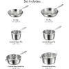 image:imageTramontina Tempo TriPly Base Stainless Steel 12Inch Large Frying Pan InductionReady Skillet OvenSafe DishwasherSafeCookware Set