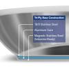 image:imageTramontina Tempo TriPly Base Stainless Steel 12Inch Large Frying Pan InductionReady Skillet OvenSafe DishwasherSafeFry Pan