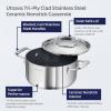 image:imageTramontina Utsava TriPly Clad Stainless Steel 10Inch Square Grill Pan with Ceramic Non Stick Interior InductionReadyCasserole