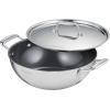 image:imageTramontina Utsava TriPly Clad Stainless Steel 18Quart Kadai with Lid and Ceramic Non Stick Interior InductionReady Small Kadhai Pot for Indian CookingCeramic