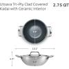image:imageTramontina Utsava TriPly Clad Stainless Steel 18Quart Kadai with Lid and Ceramic Non Stick Interior InductionReady Small Kadhai Pot for Indian CookingCeramic
