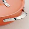image:imageTramontina Vue AllinOne Plus Pan Set 5Quart Ceramic Non Stick Cooking Pan with Glass Lid Steamer Insert Beechwood Utensils Splatter Screen Pot Holder GreenOrange
