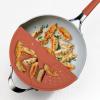 image:imageTramontina Vue AllinOne Plus Pan Set 5Quart Ceramic Non Stick Cooking Pan with Glass Lid Steamer Insert Beechwood Utensils Splatter Screen Pot Holder GreenOrange