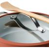 image:imageTramontina Vue AllinOne Plus Pan Set 5Quart Ceramic Non Stick Cooking Pan with Glass Lid Steamer Insert Beechwood Utensils Splatter Screen Pot Holder GreenOrange