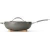 image:imageTramontina Vue AllinOne Plus Pan Set 5Quart Ceramic Non Stick Cooking Pan with Glass Lid Steamer Insert Beechwood Utensils Splatter Screen Pot Holder GreenGray
