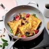 image:imageTramontina Vue AllinOne Plus Pan Set 5Quart Ceramic Non Stick Cooking Pan with Glass Lid Steamer Insert Beechwood Utensils Splatter Screen Pot Holder GreenPink