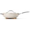 image:imageTramontina Vue AllinOne Plus Pan Set 5Quart Ceramic Non Stick Cooking Pan with Glass Lid Steamer Insert Beechwood Utensils Splatter Screen Pot Holder GreenWhite
