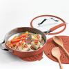 image:imageTramontina Vue AllinOne Plus Pan Set 5Quart Ceramic Non Stick Cooking Pan with Glass Lid Steamer Insert Beechwood Utensils Splatter Screen Pot Holder GreenOrange