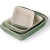 image:imageTramontina Mae 3Piece Ceramic Porcelain Baking Pans Set Non Stick Casserole Dishes for Oven Rectangular Bakeware for Lasagna Cakes and Loafs BlackCactus
