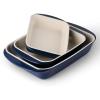 image:imageTramontina Mae 3Piece Ceramic Porcelain Baking Pans Set Non Stick Casserole Dishes for Oven Rectangular Bakeware for Lasagna Cakes and Loafs BlackCobalt