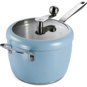 image:imageTramontina Golden Pop Popcorn Maker 55Quart Stainless Steel Stovetop Popcorn Popper Compatible with All Stovetops  WhiteBlue