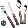 image:imageTramontina 24 Piece Silverware Set  Dark brown handle utensils set