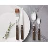 image:imageTramontina Cutlery Set with Steak Knives 24 Piece Sharp Knife Forks Teaspoons Tablespoons with Wooden Handles Camping Kitchen Rustic 22299050