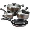 image:imageTramontina Sicilia 10Piece Non Stick Cookware Set with Glass Lids Aluminum Nonstick Pots and Pans Kitchen Set HazelnutHazelnut