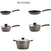 image:imageTramontina Sicilia 10Piece Non Stick Cookware Set with Glass Lids Aluminum Nonstick Pots and Pans Kitchen Set HazelnutHazelnut