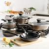 image:imageTramontina Sicilia 10Piece Non Stick Cookware Set with Glass Lids Aluminum Nonstick Pots and Pans Kitchen Set HazelnutHazelnut