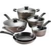 image:imageTramontina Sicilia 10Piece Non Stick Cookware Set with Glass Lids Aluminum Nonstick Pots and Pans Kitchen Set HazelnutHazelnut