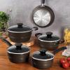 image:imageTramontina Sicilia 10Piece Non Stick Cookware Set with Glass Lids Aluminum Nonstick Pots and Pans Kitchen Set HazelnutHazelnut