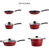 image:imageTramontina Sicilia 10Piece Non Stick Cookware Set with Glass Lids Aluminum Nonstick Pots and Pans Kitchen Set HazelnutRaspberry