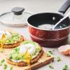 image:imageTramontina Sicilia 10Piece Non Stick Cookware Set with Glass Lids Aluminum Nonstick Pots and Pans Kitchen Set HazelnutRaspberry