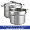 image:imageTramontina Signature TriPly Clad Stainless Steel 2Quart Sauce Pan with Lid InductionReady DishwasherSafe NSFCertified Made in BrazilPASTA INSERT