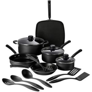 image:imageTramontina Primaware 15Piece Non Stick Cookware Set with Lids and Utensils Aluminum Nonstick Pots and Pans Kitchen Set StormStorm