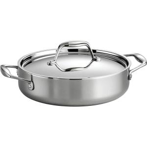 image:imageTramontina Signature TriPly Clad Stainless Steel 2Quart Sauce Pan with Lid InductionReady DishwasherSafe NSFCertified Made in BrazilBRAISER