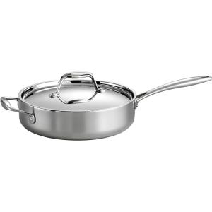 image:imageTramontina Signature TriPly Clad Stainless Steel 2Quart Sauce Pan with Lid InductionReady DishwasherSafe NSFCertified Made in BrazilSAUTE PAN