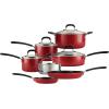 image:imageTramontina 11Piece Non Stick Cookware Set with Lids Aluminum Nonstick Pots and Pans Kitchen Set RedRed