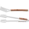 image:imageTramontina 2Piece Utensils and Tool Set Stainless Steel Spatula and Meat Tongs Utensil Sets with Wood Handles