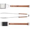 image:imageTramontina Churrasco 186Inch Stainless Steel Grill Cleaner Brush with Wood Handle and Pointed Bristles for Outdoor Grills BBQ Accessories2 PK Utensils Set Spatula  Meat Tongs
